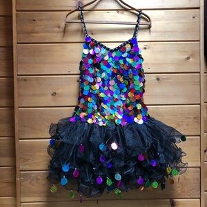 Weissman Adult sequin costume Disco Clown Tutu Halloween Medium M